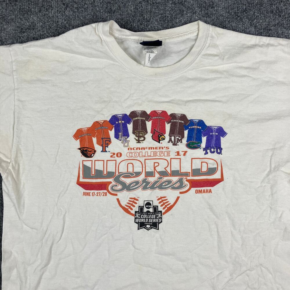 Blue 84 T-Shirt Mens XL White 2017‎ College World Series Omaha Baseball